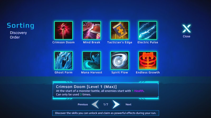 Skill Selection Interface