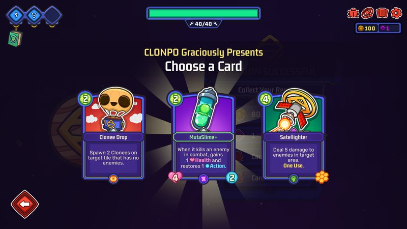 Card selection interface