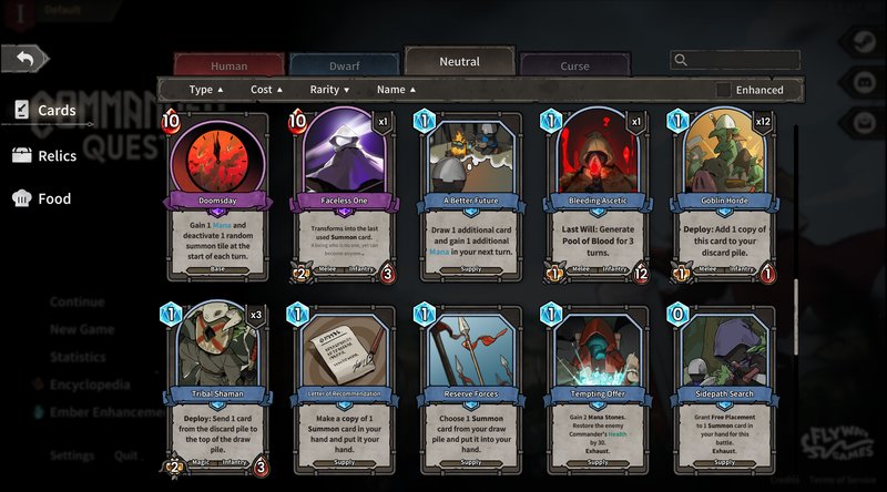 Card Selection Interface