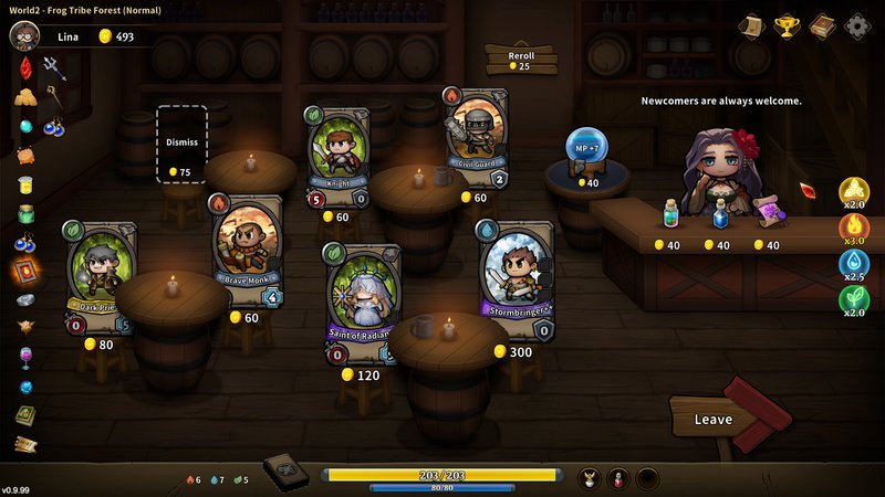 Hero recruitment interface