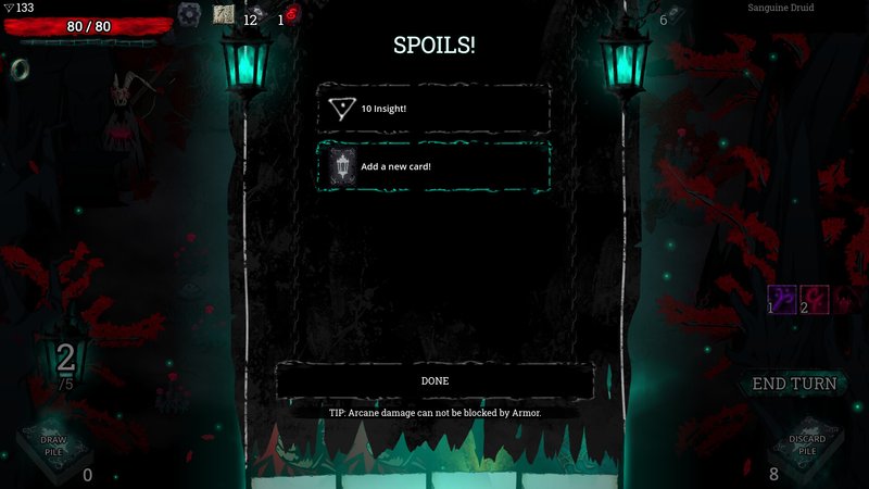 The rewards screen in Hunt the Pale Gods