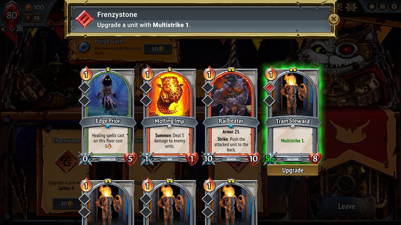 The game's exquisite card selection interface